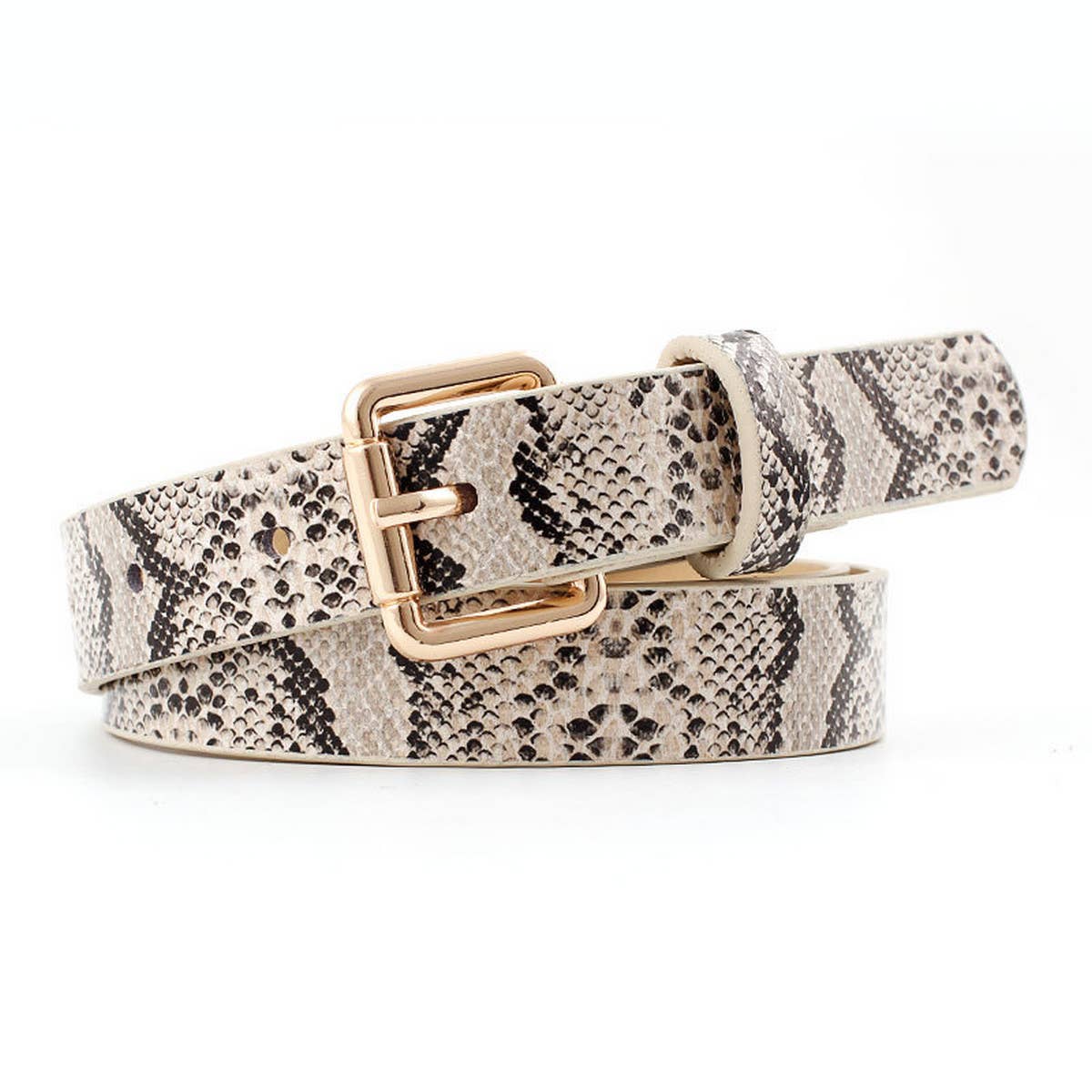 CWABE0882_RETRO CASUAL SNAKE PRINT THIN BELT