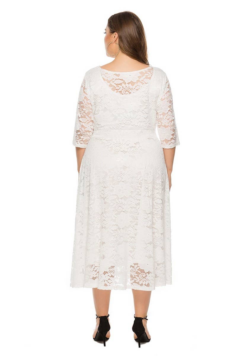 CWDMD3207_PLUS SIZE LACE POCKET EVENING GOWN DRESS