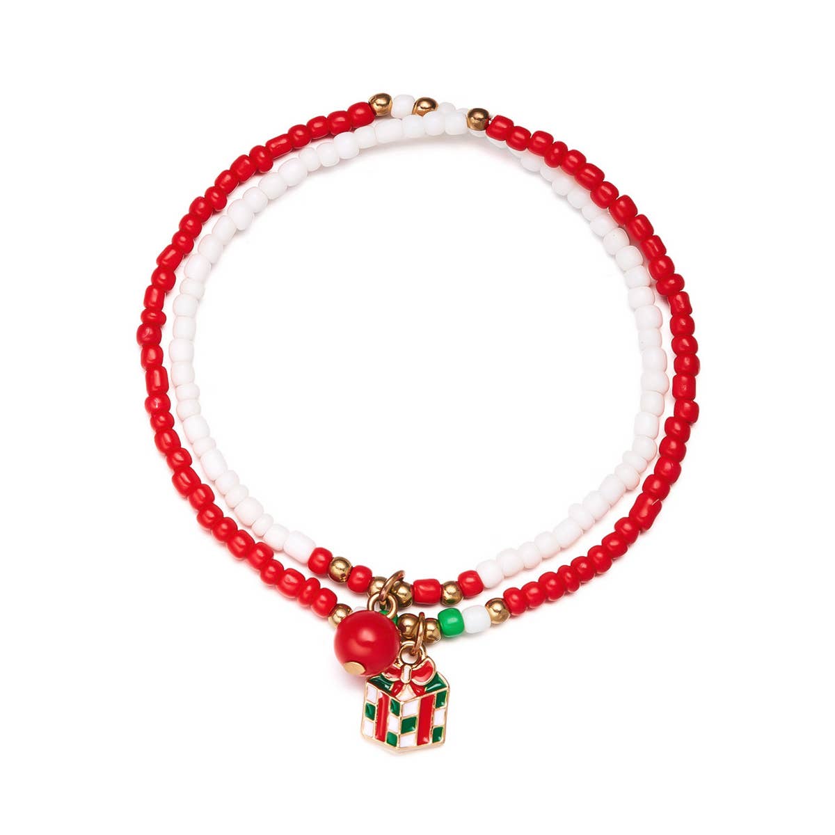 SANTA CLAUS OIL DROP BEADED BRACELET