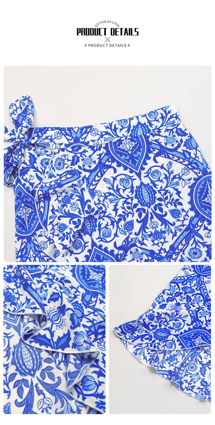 Wrap style lace-up dress