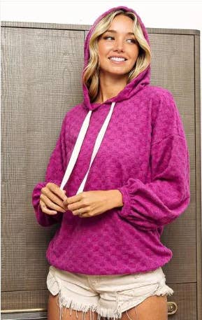 FASHION SOLID COLOR PULLOVER LONG-SLEEVED HOODIE