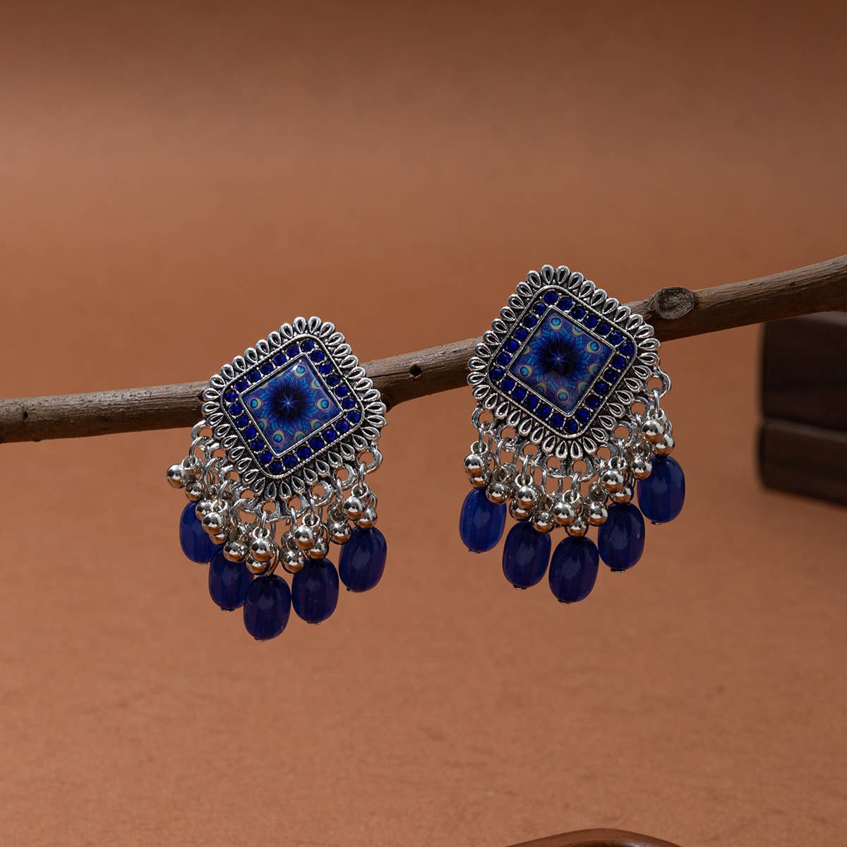 VINTAGE BELL TASSEL PENDANT EARRINGS