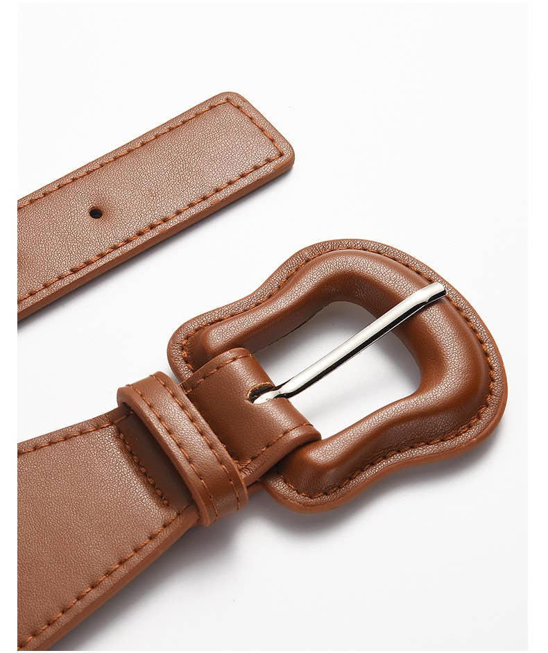 Elastic imitation leather PU with dress jacket waist seal
