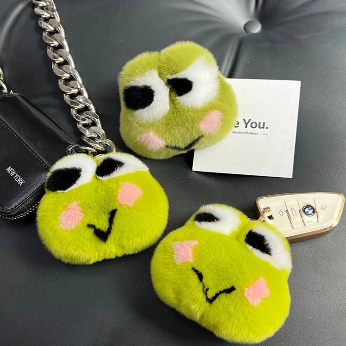 CUTE PLUSH FROG CAR KEYCHAIN BAG ACCESSORIES