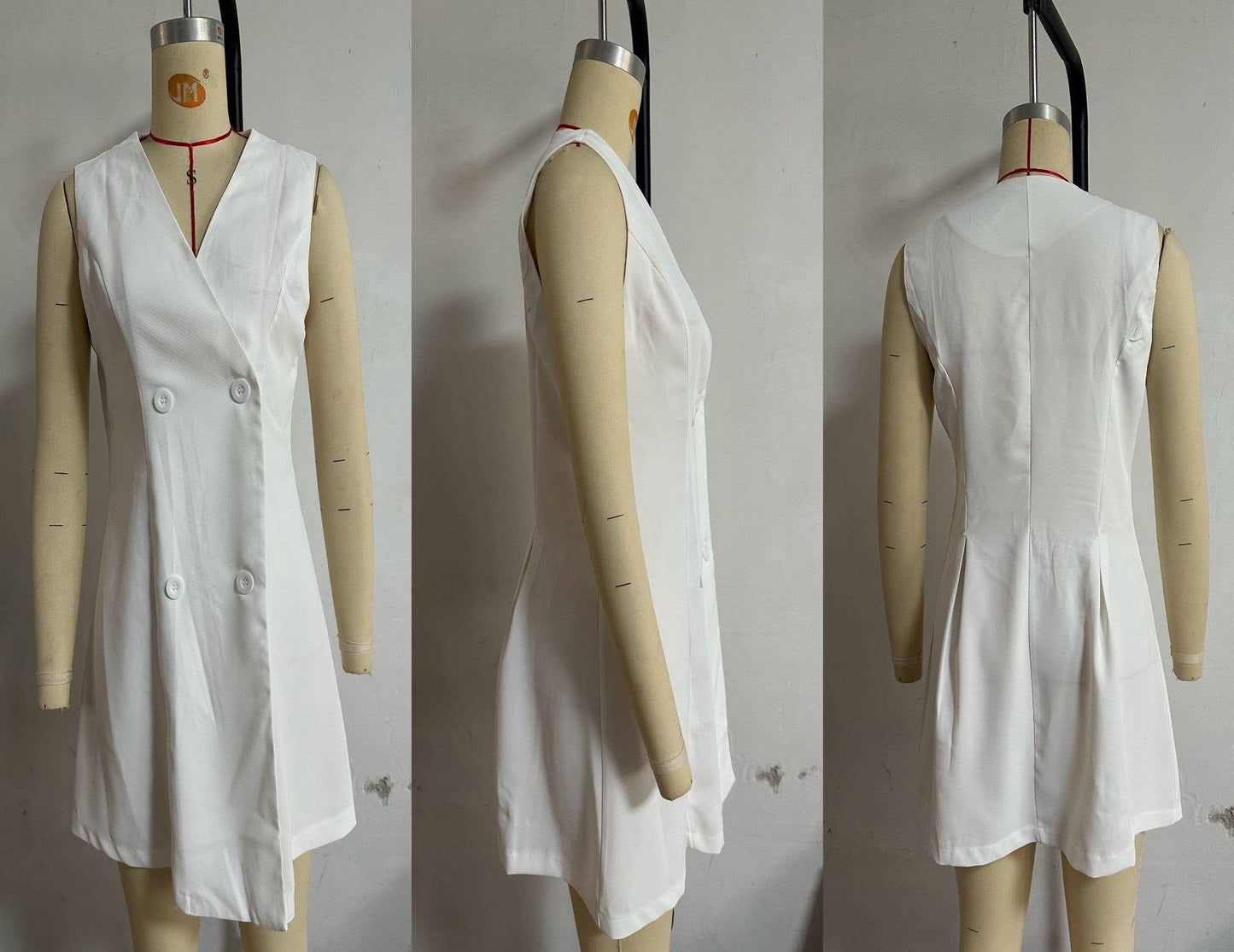 Street fashion solid-color sleeveless slim dress