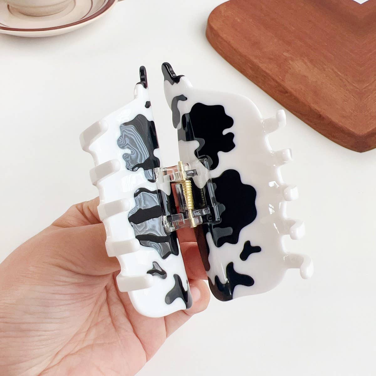 Fun Animal Patchwork Hair Claw - Cute Pig Cow Clip_CWAHA1493