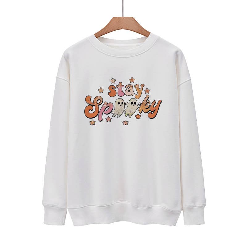 Ghost Stay Spooky Printed Thin Hoodie