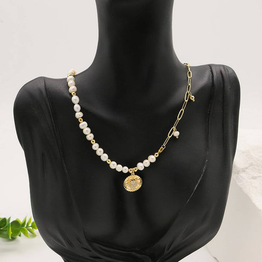 NEW RETRO NICHE PEARL PENDANT NECKLACE FOR WOMEN