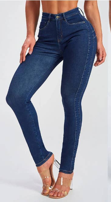 Slim-fitting small-leg stretch denim trousers
