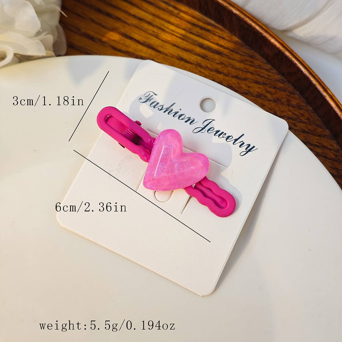 Colorful heart-shaped dopamine cute duckbill clip