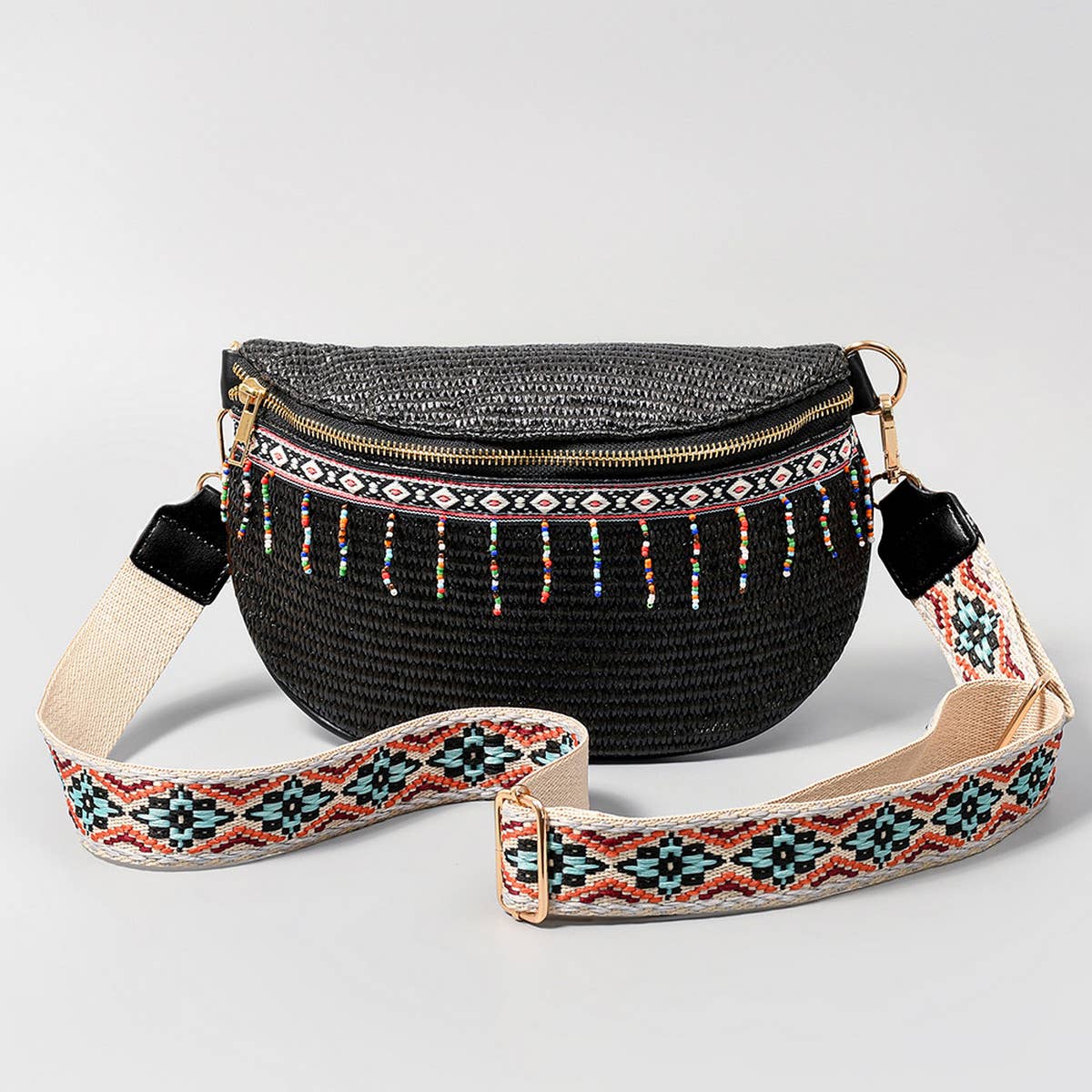 WOMEN ALL-MATCH STRAW WOVEN CHEST BAG_CWAB2003