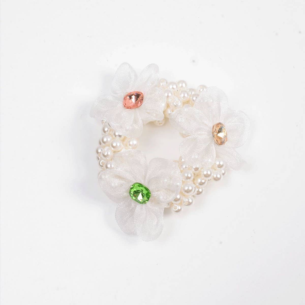Elegant Pearl Organza Hair Tie for Women