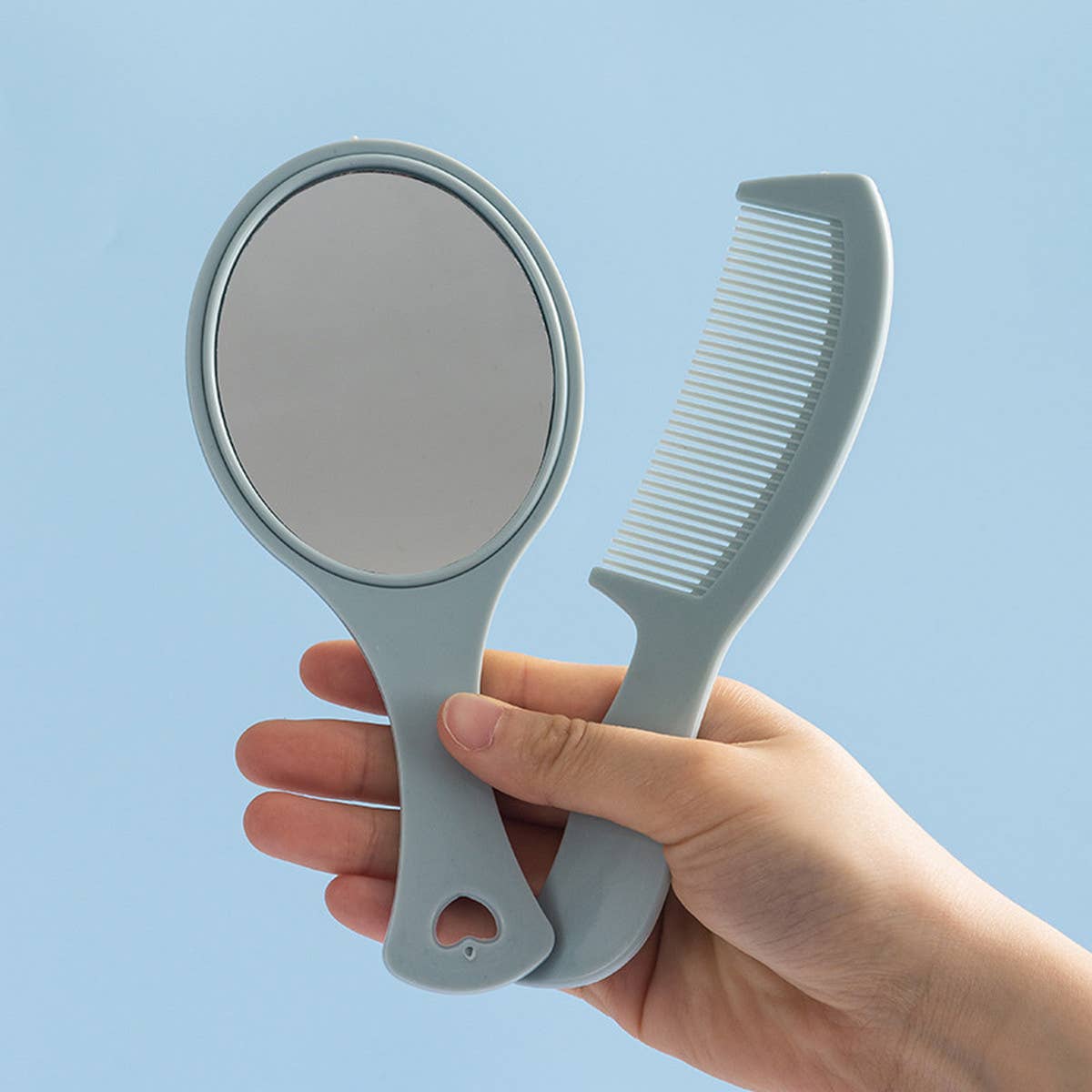 CHILDREN HANDLE 2-PIECE MIRROR COMB SET
