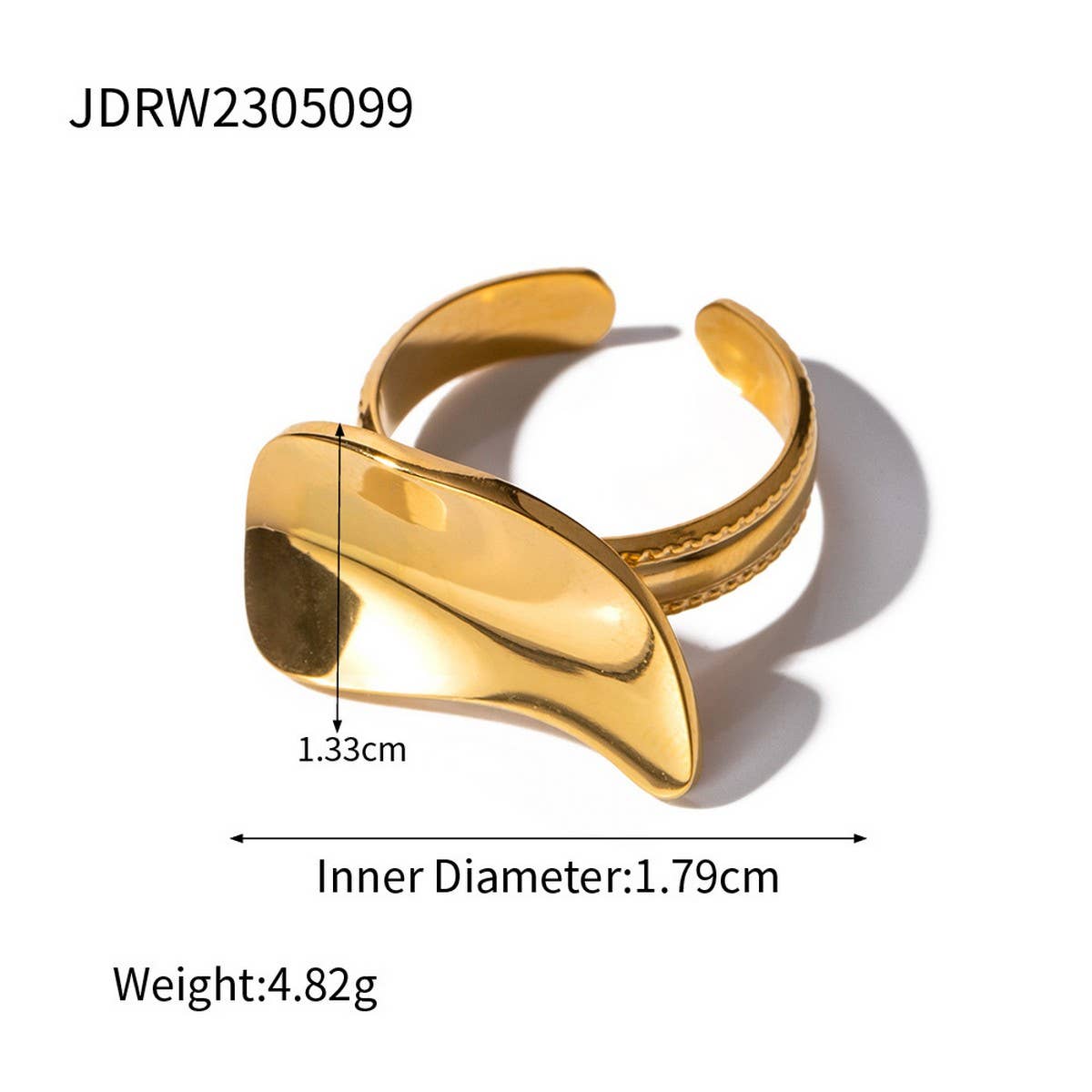 SIMPLE STAINLESS STEEL DROP-SHAPED RINGS_CWAJE1248