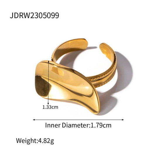 SIMPLE STAINLESS STEEL DROP-SHAPED RINGS_CWAJE1248