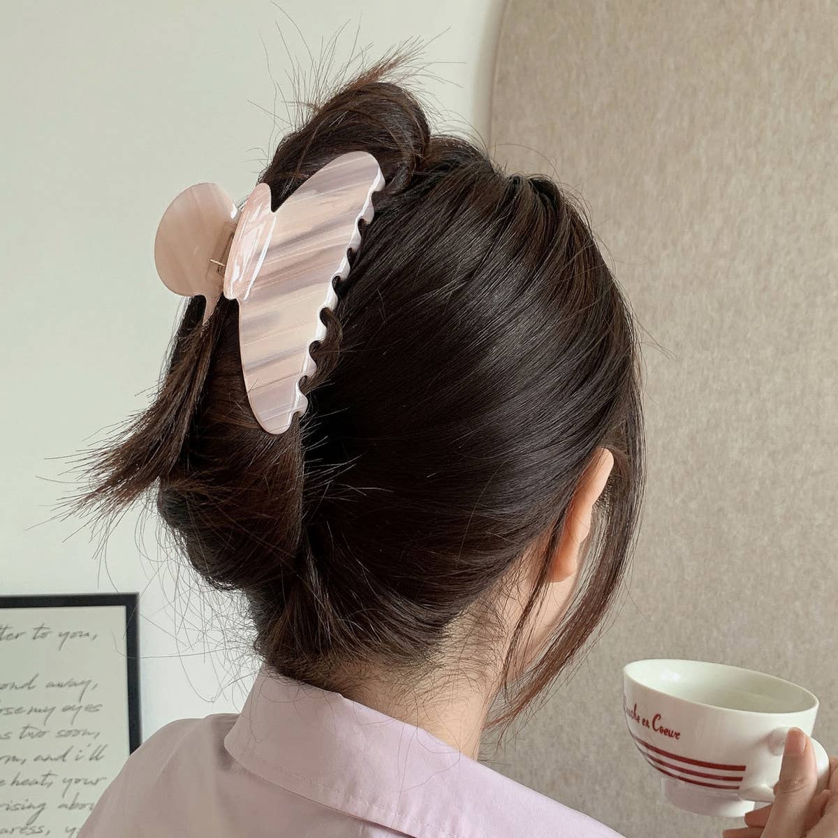 CWAHA4493_FEMALE BACK OF HEAD SHARK CLIP SIMPLE HAIR CLIP