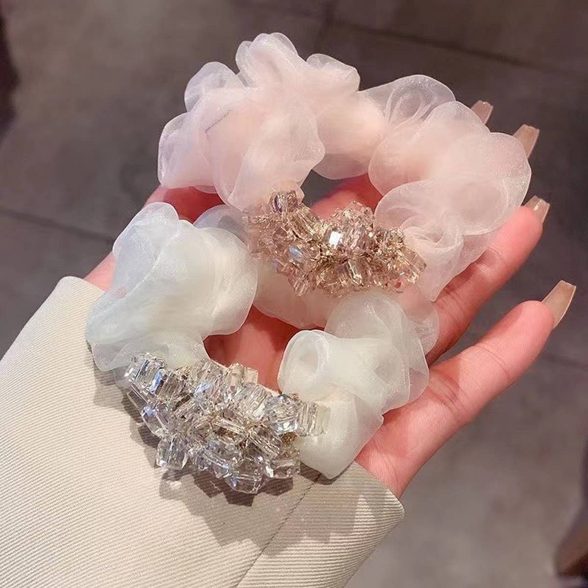 Simple Organza Hair Tie Elegant Soft High Elastic_CWAHA6782