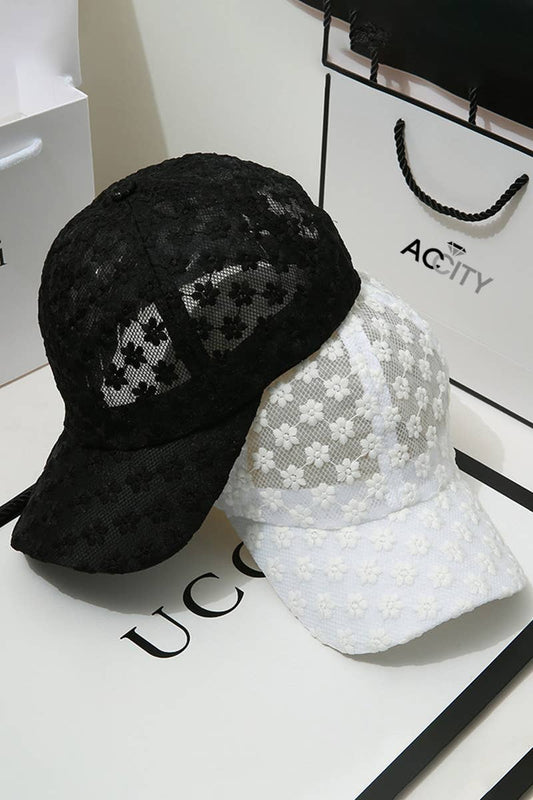 Summer Sun Hat, Lace Baseball Cap, Women¡¯s Floral CWAH0470