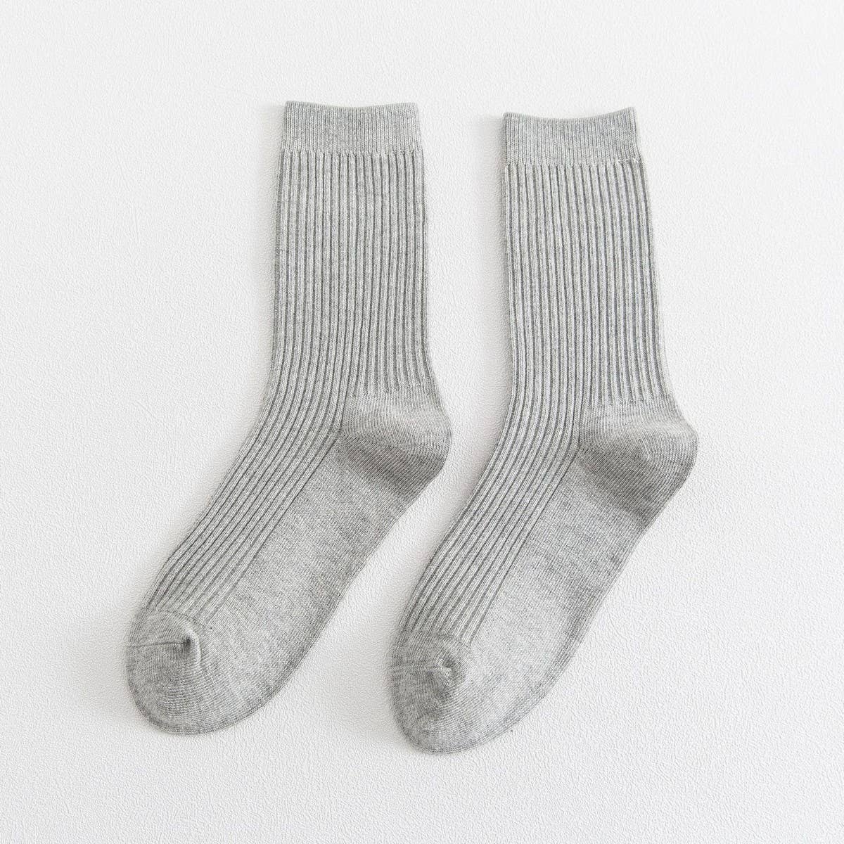 NEW ALL-MATCH DOUBLE-NEEDLE MID-CALF SOCKS