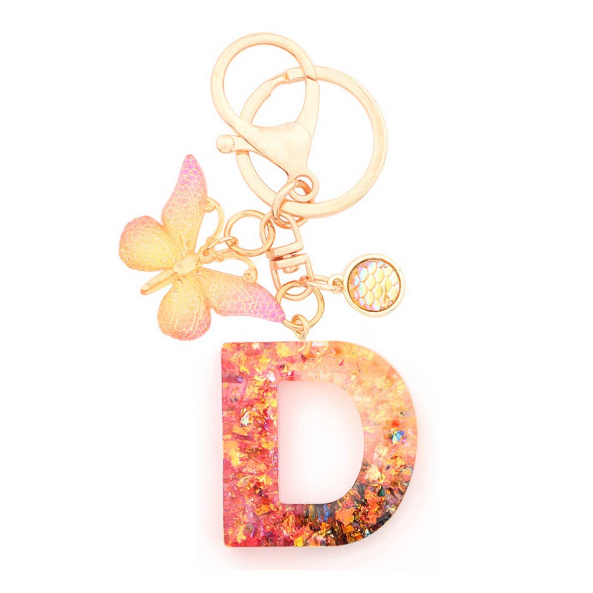 Creative Crystal Letter Keychain with Resin Sequins_CWAB5021