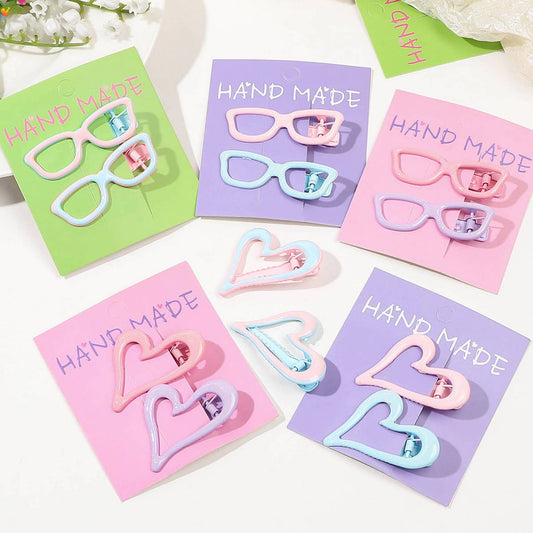 Colorful Enamel Hair Clip, Gradient Metal Duckbill_CWAHA1640