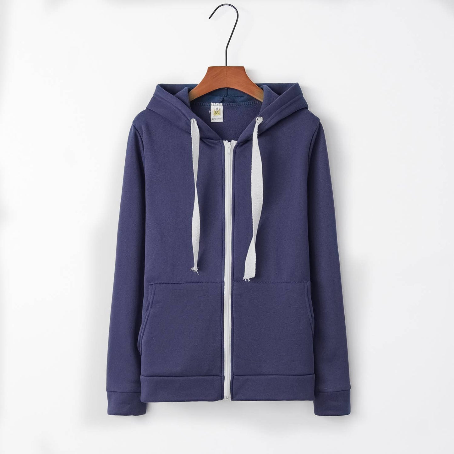 HOODED ZIPPER LONG-SLEEVED FLEECE CARDIGAN COAT