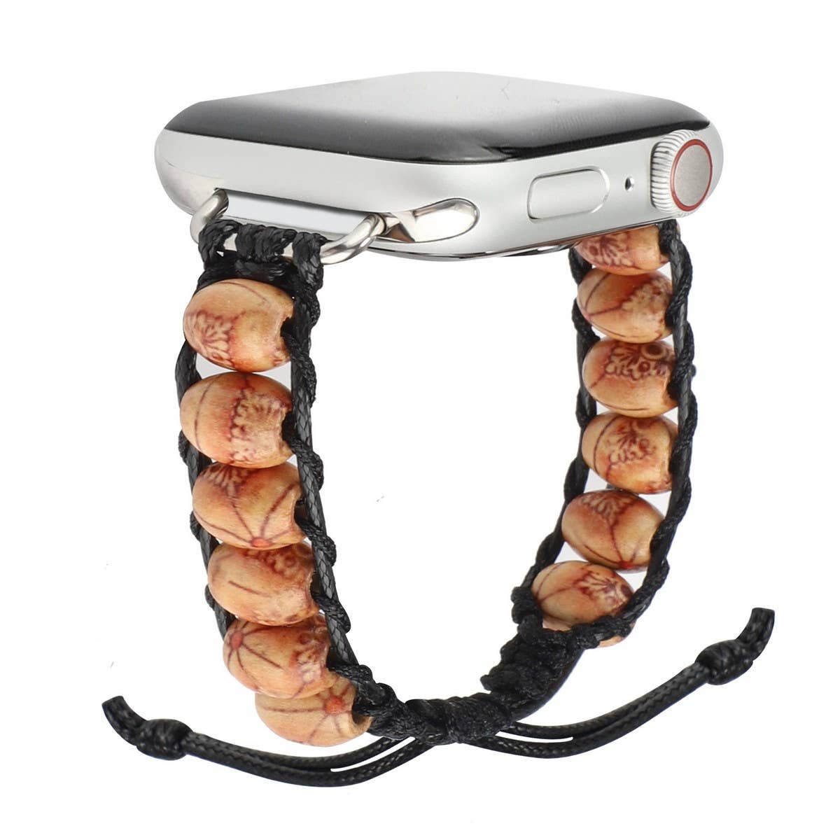 IWATCH9 WOODEN BEADS WAX ROPE STRAP Apple Watch9-1