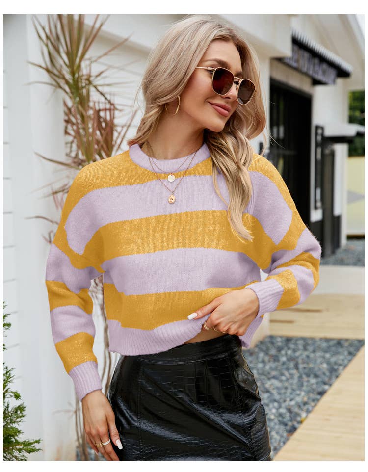 I'm wearing a striped mohair sweater