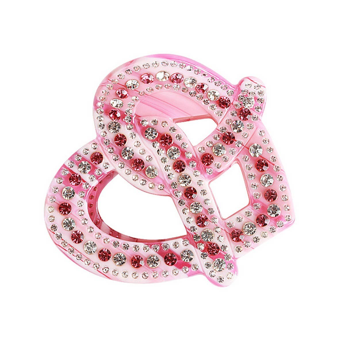 3MM ACETATE RHINESTONE HEART-SHAPED HAIRPIN_CWAHA4262