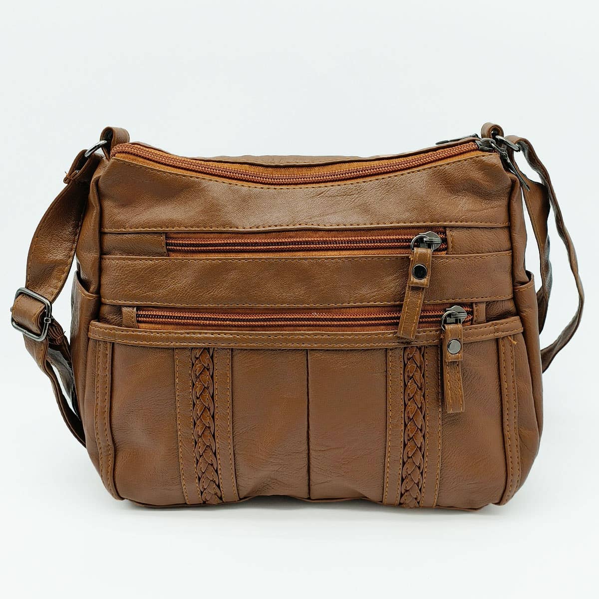 TEXTURE SOFT LEATHER MESSENGER BAG_CUAB0032