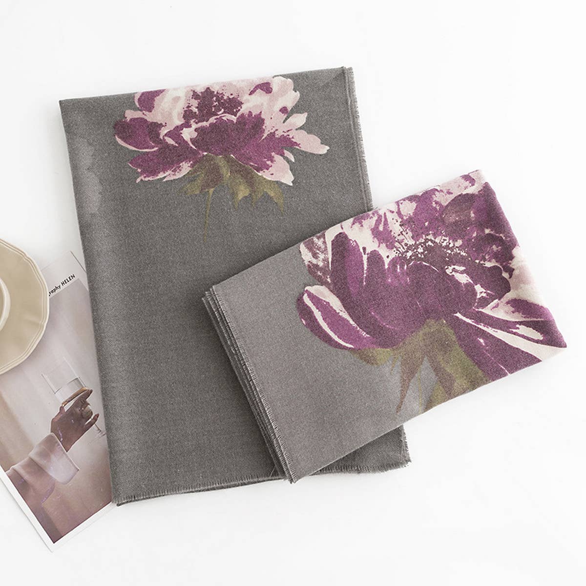 Vintage Boho Faux Cashmere Scarf for Women