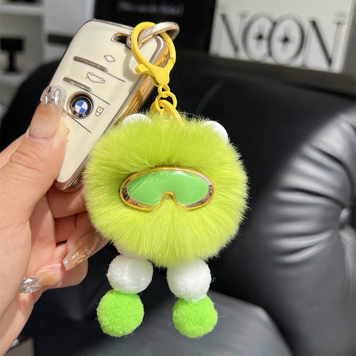 CUTE PLUSH ROBOT CAR KEYCHAIN BAG PENDANT GIFT
