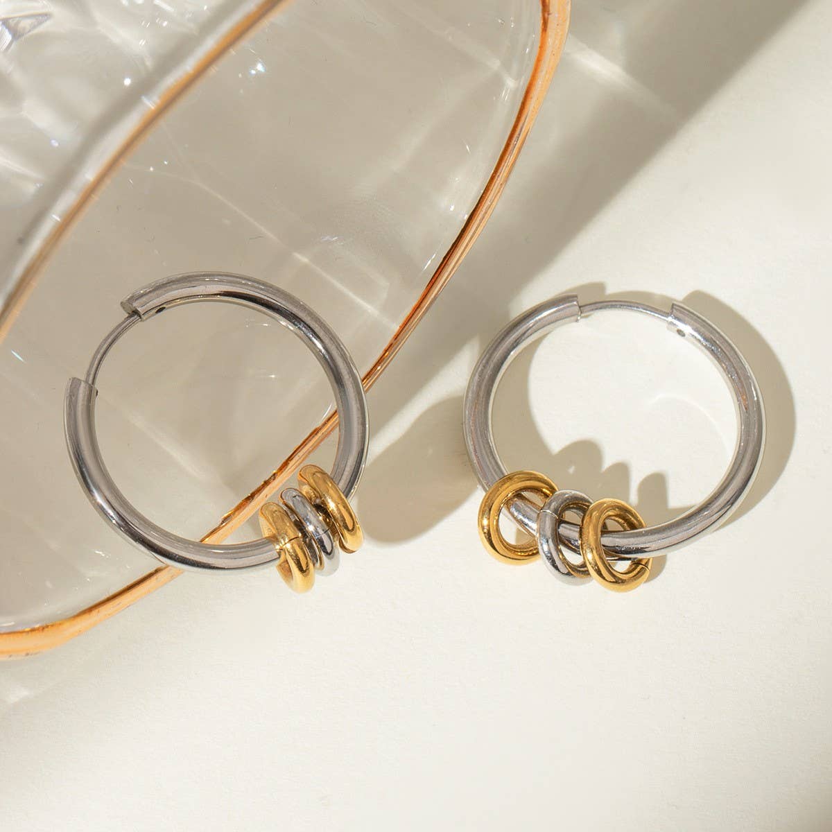 STAINLESS STEEL CONTRASTING HOOP EARRINGS_CWASC1690