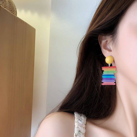 CUTE DESIGN INTERESTING COLORFUL STUD EARRINGS