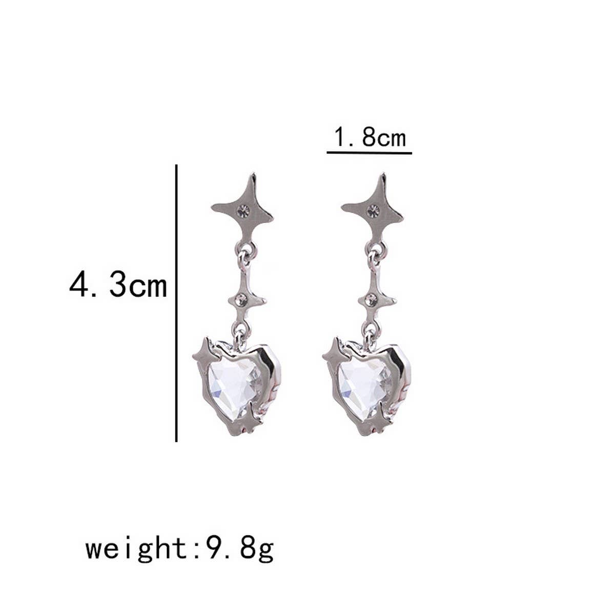 SWEET AND COOL DARK RED HEART EARRINGS