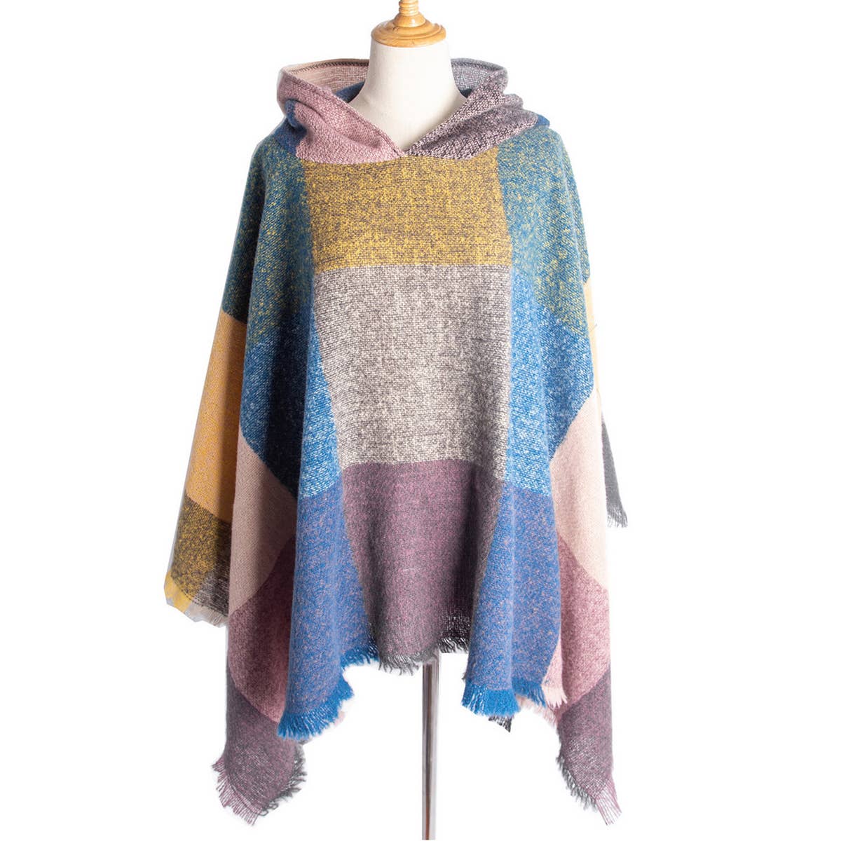 2024 NEW LARGE PLAID CAPE SHAWL_CWASC1207