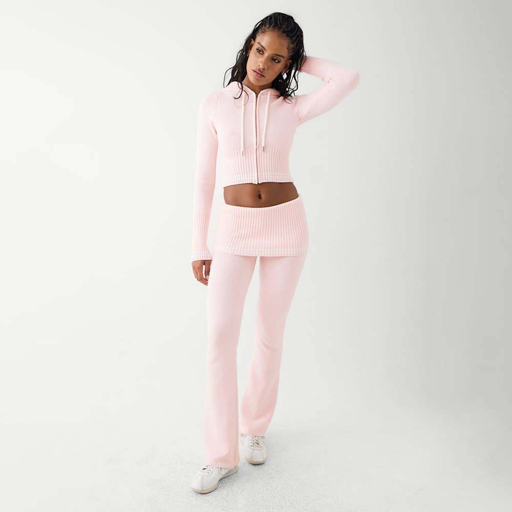 Autumn and winter fashion knitted two-piece set