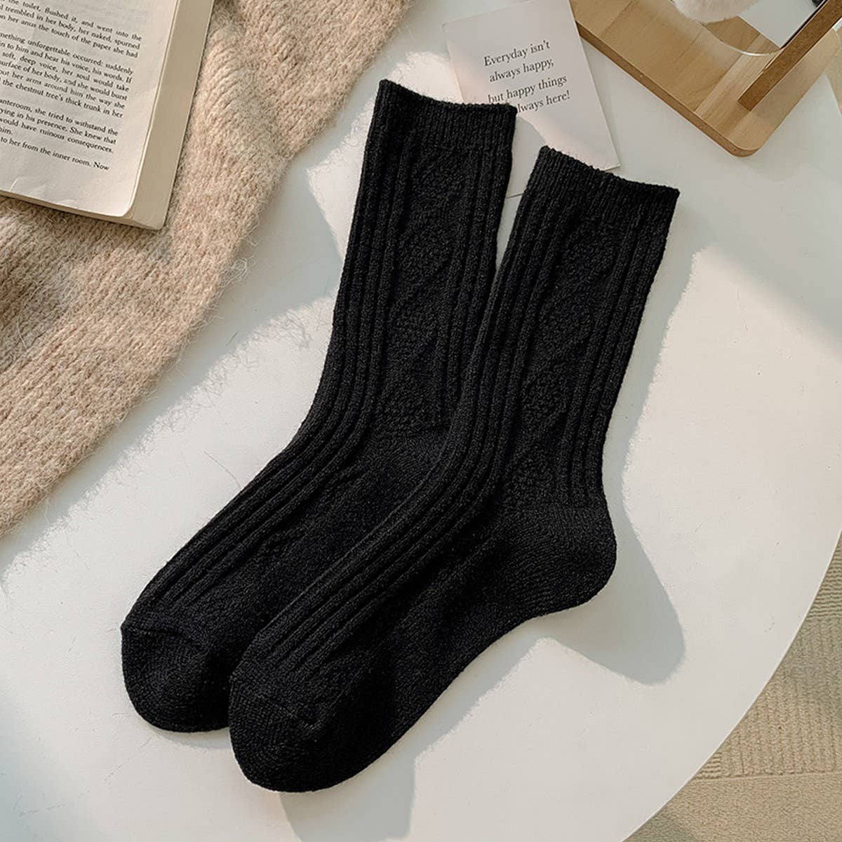 WOMEN'S WOOL SOCKS WARM WOMEN'S MID-CALF SOCKS