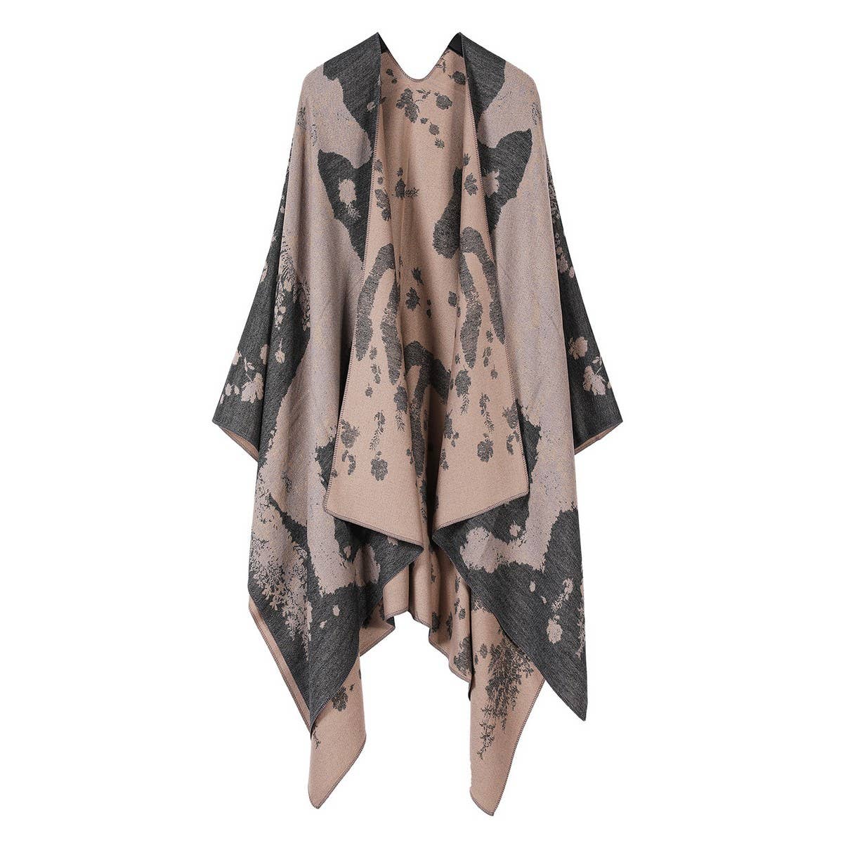 HORSE PATTERN SHAWL VERSATILE JACQUARD SLIT CAPE