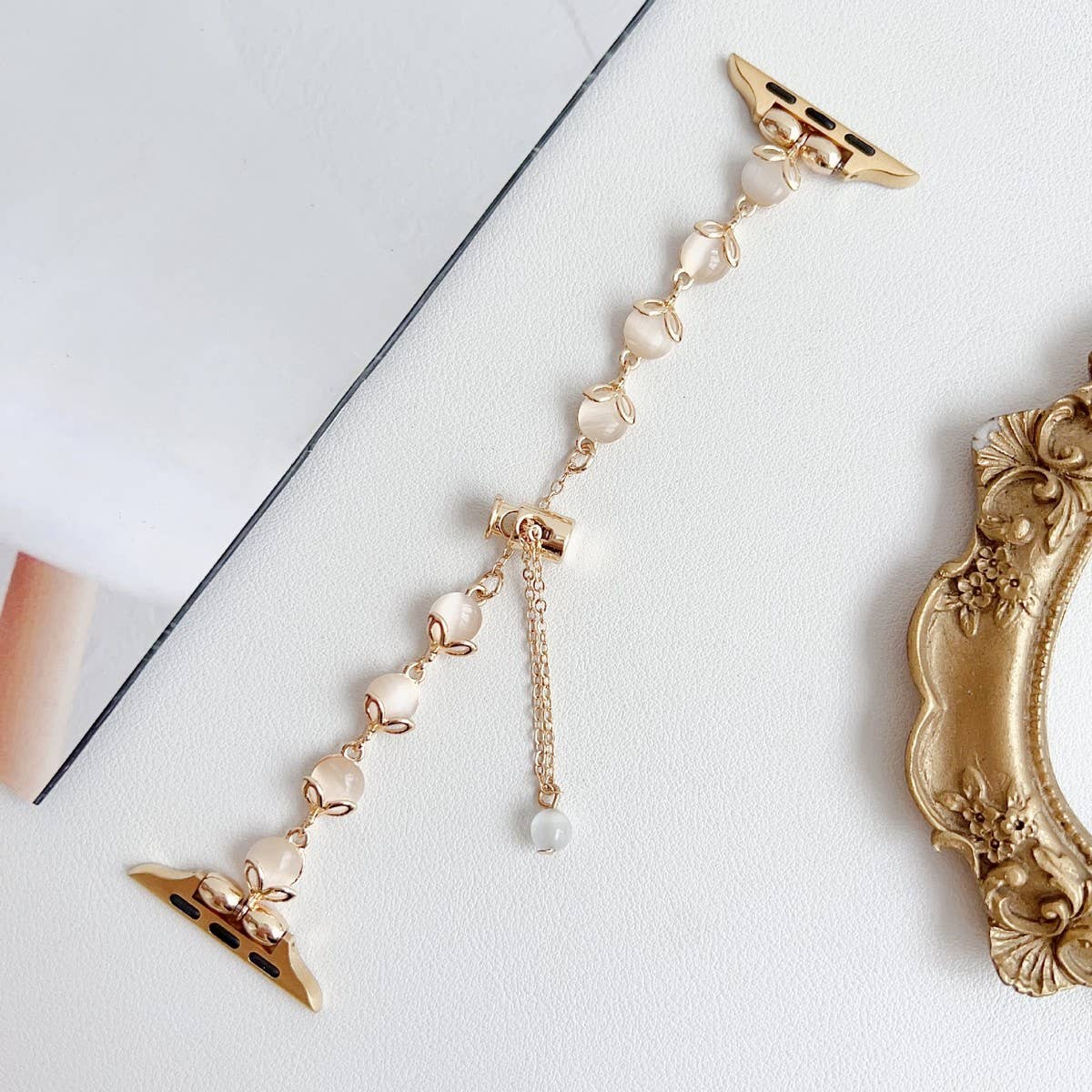 APPLE WATCH 9 CAT'S EYE METAL BRACELET STRAP_CWWW0064