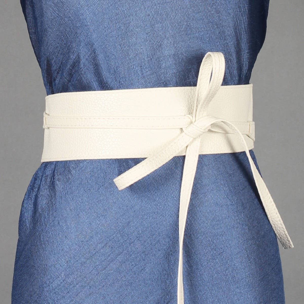WIDE RIBBON BOW TWO CIRCLE BELT WAIST SEAL_CWABE0338