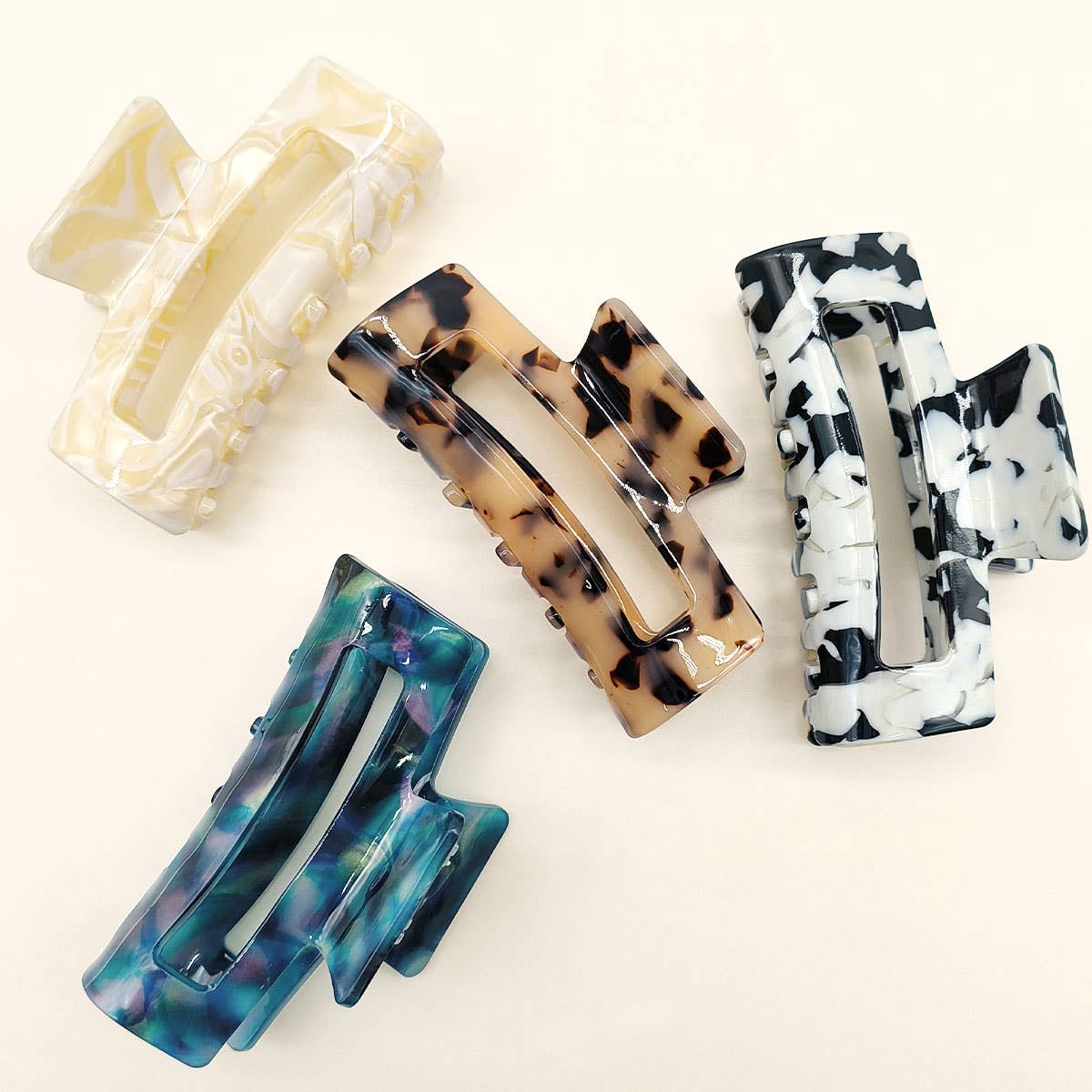 3.22" Tortoise Shell Flat Women's Hair Claw Clip_CWAHA0099