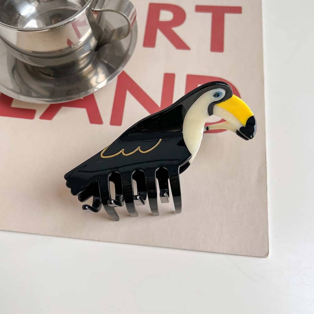 Bird Hair Claw??œAcetate Swan Peacock & Swallow Clip_CWAHA5763