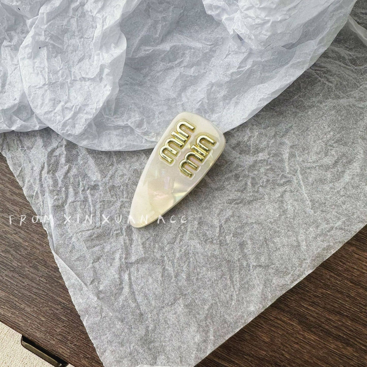 Acetate min letter hairpin Forehead side fringe clip