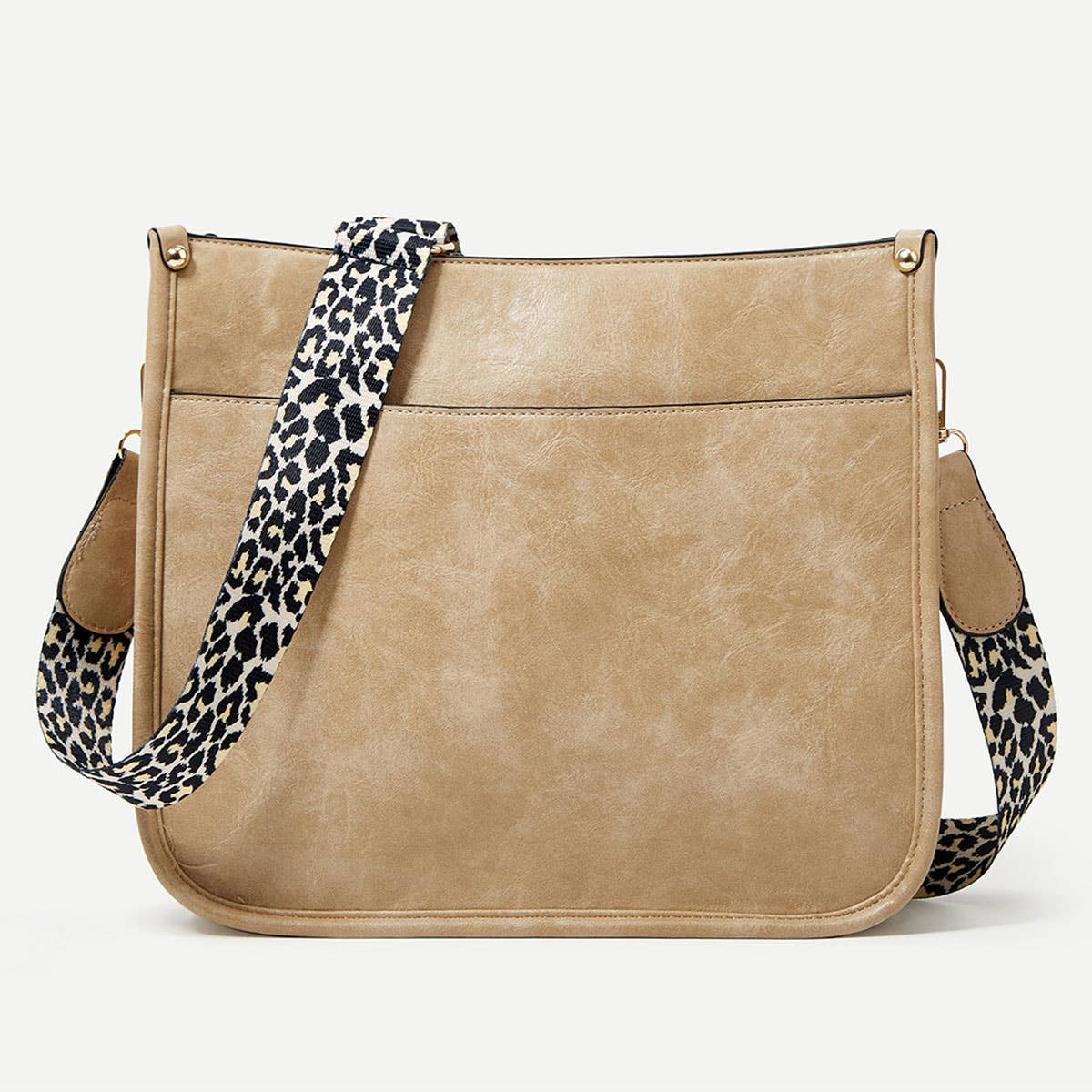 Crossbody leopard print single-shoulder tote bag