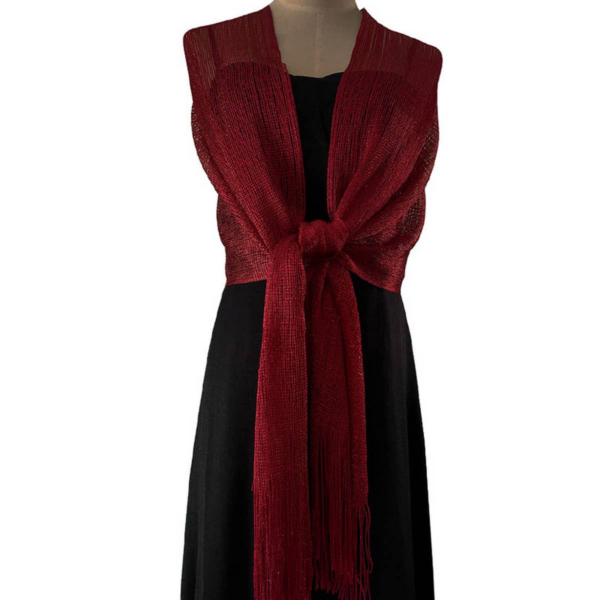 FASHIONABLE GOLD AND SILVER SILK SHAWL