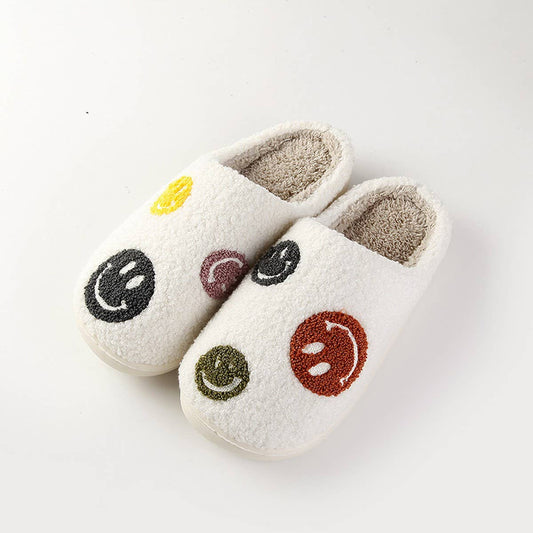 SMILING FACE PATTERN WINTER WARM COTTON SLIPPERS_CWSHS0461