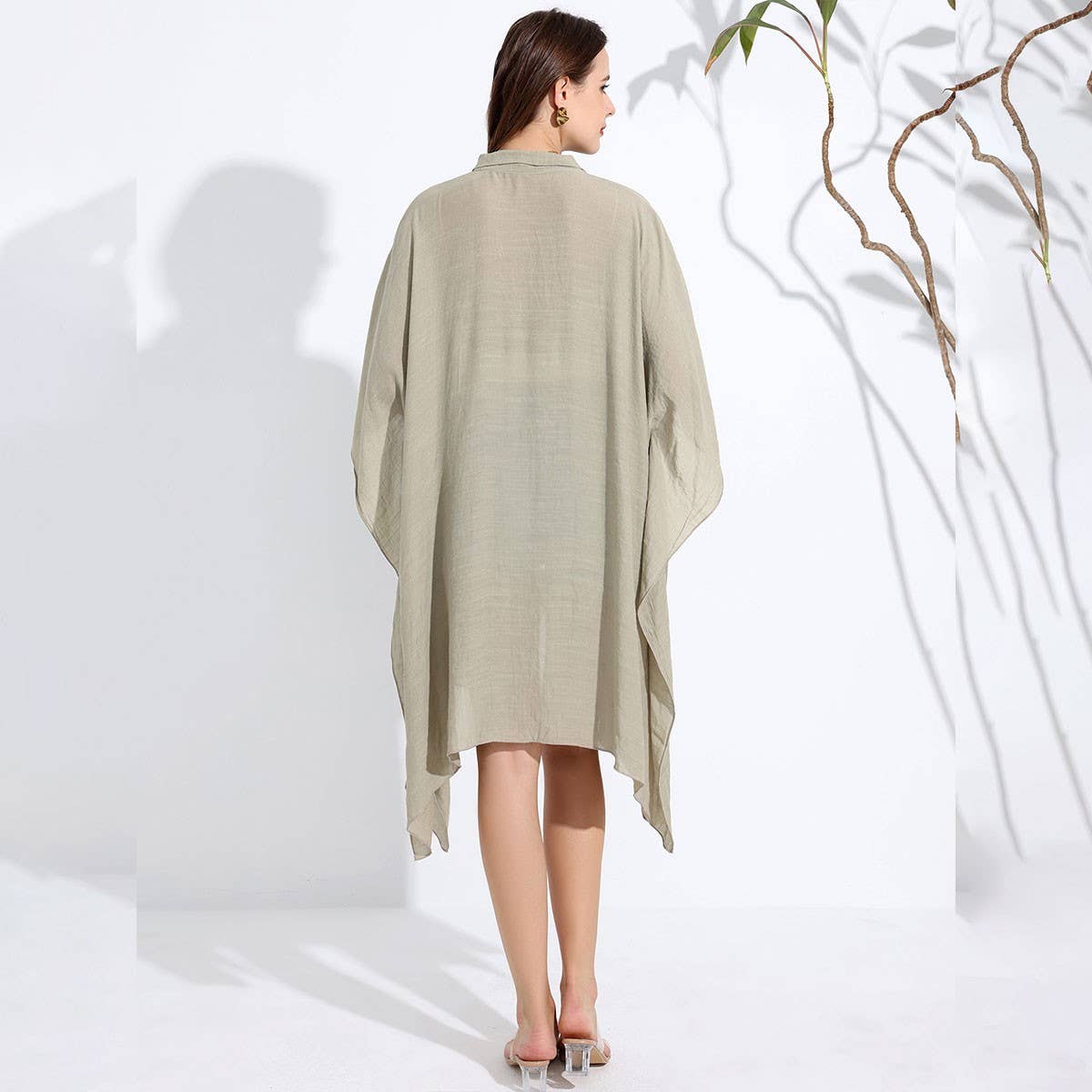 Bamboo Cotton Beach Shawl Sun Protection Cardigan_CWMM6303