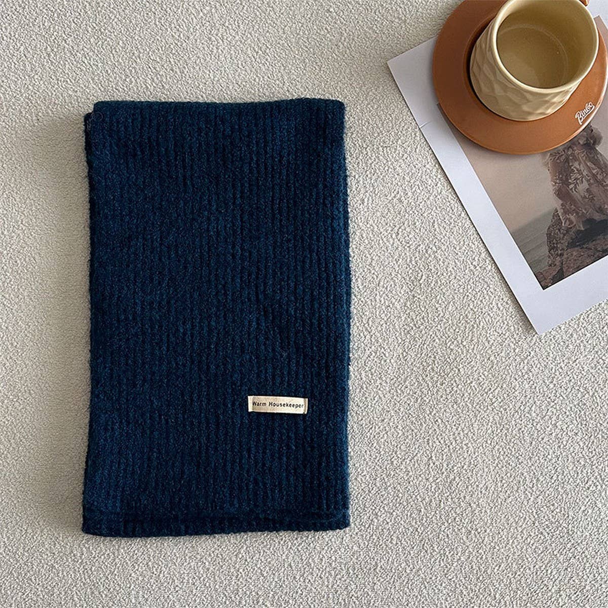 Winter solid wool blend scarf - soft and versatile