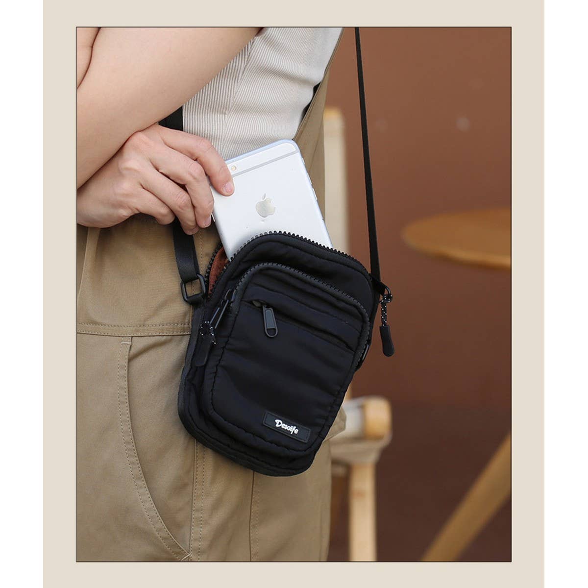 MINI WOMEN'S PHONE SOLID COLOR CROSSBODY BAG_CWAB1825